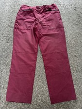Mens Rohan Bags Trousers, Size 36 X 31, Red, Wine Colour, Zipped Pockets, (xxx)