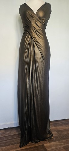 Coast dress gold maxi - sz, 18