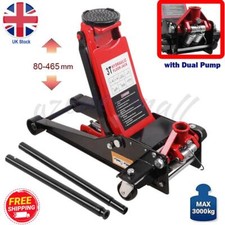 HEAVY DUTY 3 TON LOW PROFILE TROLLEY JACK RACE DRIFT RALLY CAR GARAGE DUAL PUMP