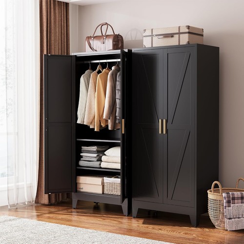 Black metal wardrobe - metal,