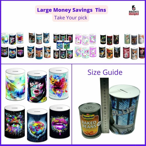 Novelty saving tins money - tins, box