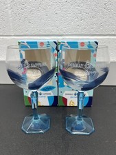 2 x Bombay Sapphire Balloon Glasses  Blue Swirl Boxed Gin Glass FREE SHIPPING