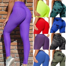 Women Anti-Cellulite Yoga Pants Push Up Tie Dye Leggings Bum Butt Lift Sport Gym