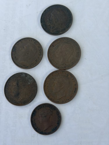 Mix coins farthings half - farthings,