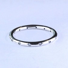 Genuine Pandora Sterling Silver Simple Sparkling Band CZ Ring 190945CZ - Size 54