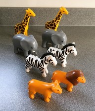 Playmobil 123 ANIMAL Bundle Zoo Safari Ark Lion Zebra Elephant Giraffe VGC