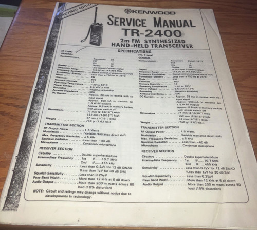 Service manual for - for, kenwood
