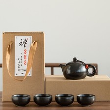 Elegant Black Ceramic Tea Set