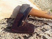    HAND-MADE BROWN LEATHER SHEATHS  GRANSFORS BRUKS  SMALL FOREST AXE  Brown