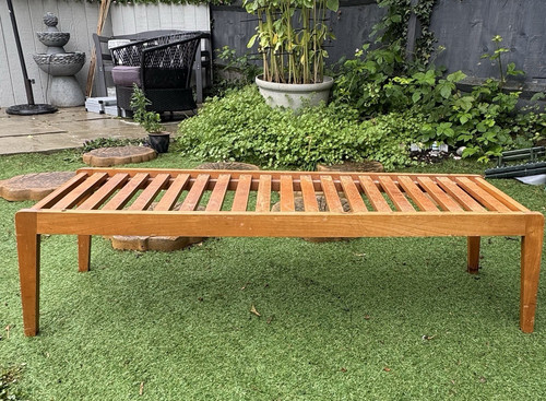 Mid century teak wood slatted - wood,