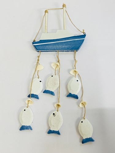Hanging boat mobile wooden - hanging,