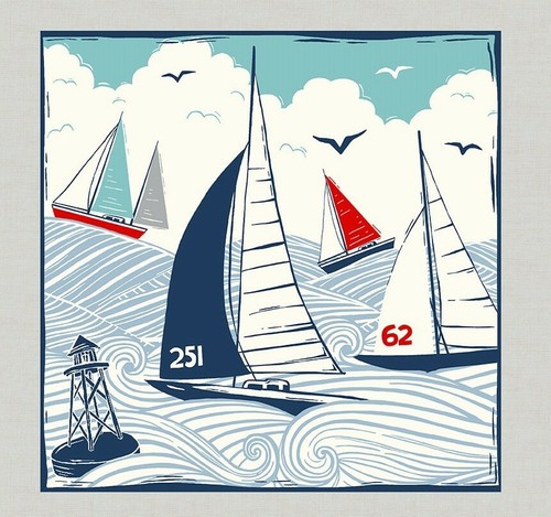 Fabric picture panel sailing - fabric, picture panel sailing