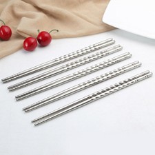 *.5 Pairs Stainless Steel Chopsticks Reusable Lightweight Chopstick Metal S8T3