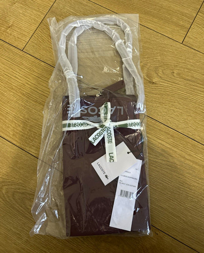 Lacoste burgundy pvc tote bag - lacoste,
