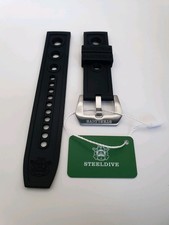 Steeldive Auto Replacement Watch Band Dive Rubber Strap 22mm BLACK 💢UK STOCK