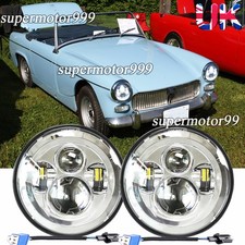 Pair Chrome 7" Inch Round LED