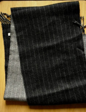 JOHNSTONS of ELGIN 100% PURE CASHMERE SCARF RRP£295 REVERSIBLE SCOTTISH DESIGNER
