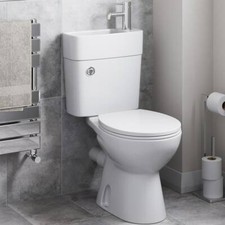 Essentials 2-in-1 Close Coupled Toilet With Sink On Top - Tap & Waste Incl
