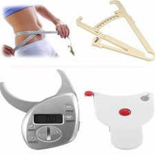 Digital / Mechanical Body Fat Calipers Tape Measure Skin Fold Waist Tester Fit