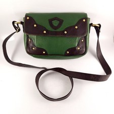 Lloyd Baker Bag, Genuine Leather, Green & Brown, Crossbody, Shoulder Strap