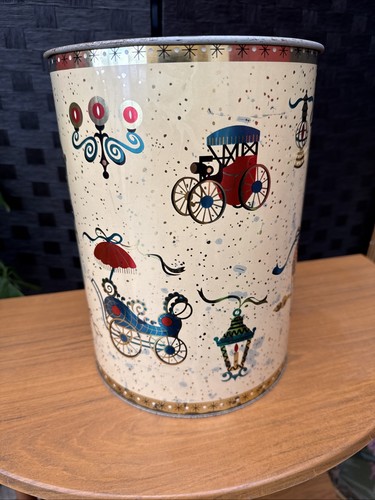 Vintage metal waste paper bin - metal,
