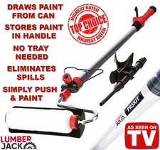 Lumberjack Paint Roller Long Reach Stores & Feeds Paint Through Handle NO MESS