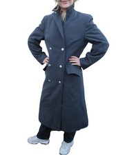 vintage 90s Womens German army grey Gaberdine Trench coat greatcoat military