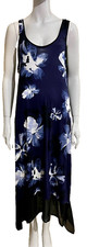 Vera Wang Simply Vera long jersey dress asymmetric, size L (fits up to a UK 16)