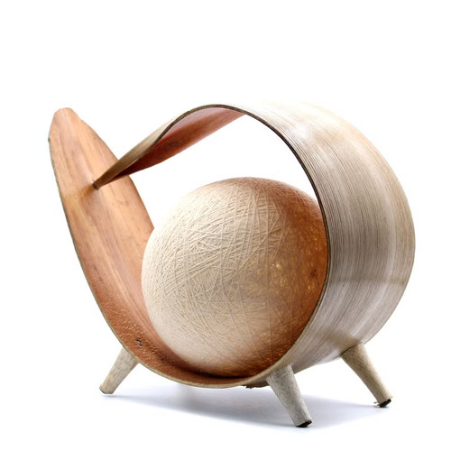 Natural coconut lamp wooden - natural,