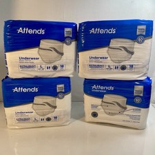 Attends Adult Diapers Underwear Large. Ultimate Absorbency Pull-ups 72 (18x4)