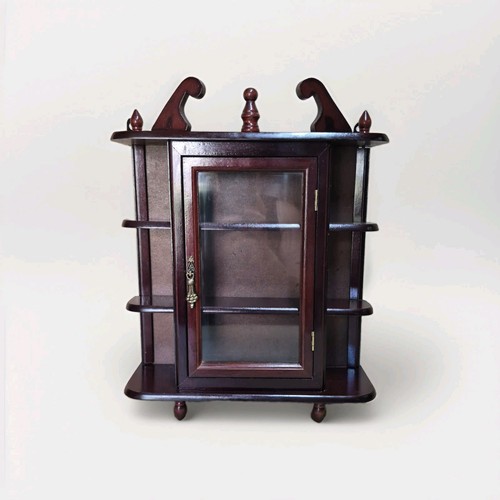 Wood curio cabinet - curio, shelves