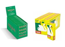 1200 Rizla Green Cigarette Rolling Papers and 1200 Swan Extra Slim Filter Tips 