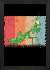 Praying Mantis Retro Framed