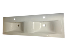 Ashford Double Inset Basin Sink Bathroom 1210mm Twin Dual White Ceramic  New