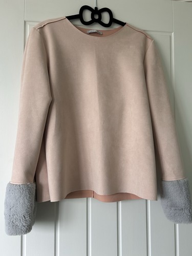Zara women pink knit crew - zara, women’s