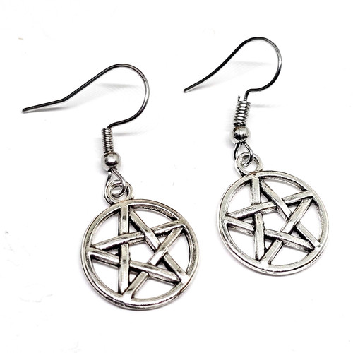 Pentacle earrings metal five - earrings,