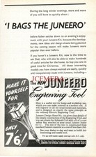 JUNEERO 'New Engraving Tool' ADVERT Original Vintage 1949 Print Ad 686/35