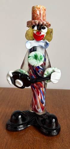 Vintage murano glass clown - glass,