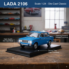 LADA 2106 1/24 Diecast Car Model – Alloy Vehicle with Sound & Light