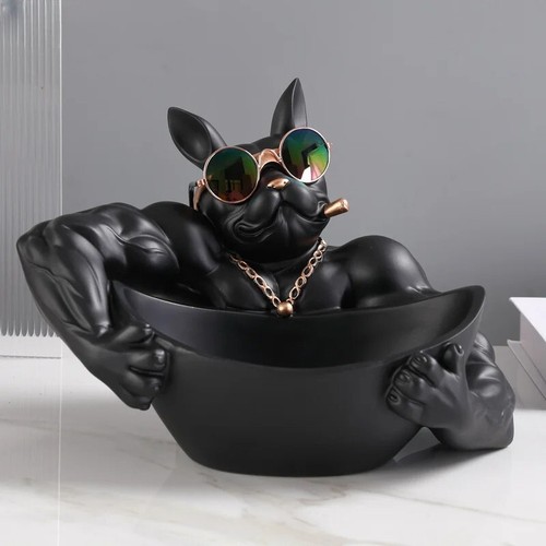 Black home decor figurine gym - black,