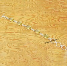 Citrine Gemstone 925 Sterling Silver handmade Adjustable Bracelet 7" to 8"