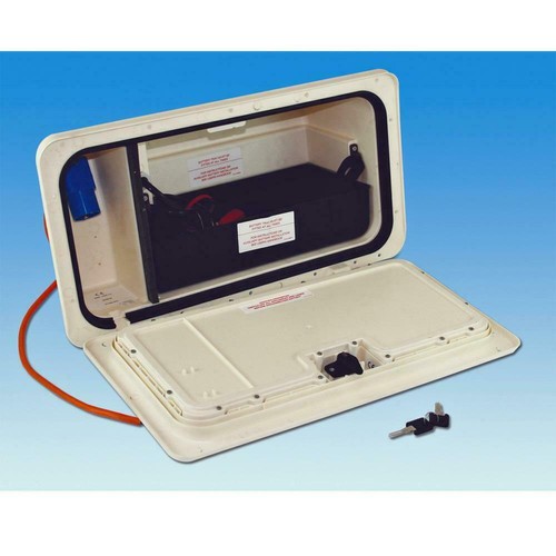 Battery box and - door, locker