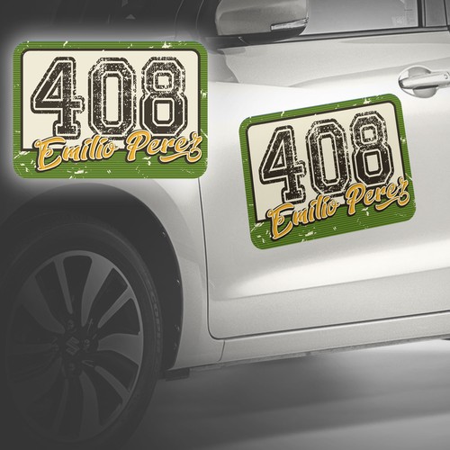 Retro racing autocross numbers - racing,
