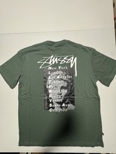 Stussy Australia World Tour Pigment Dyed T-Shirt Mens XL Pine Green Brand New DS