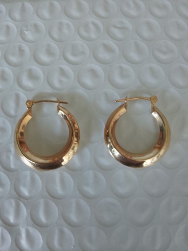 9ct gold creole earrings - 9ct,