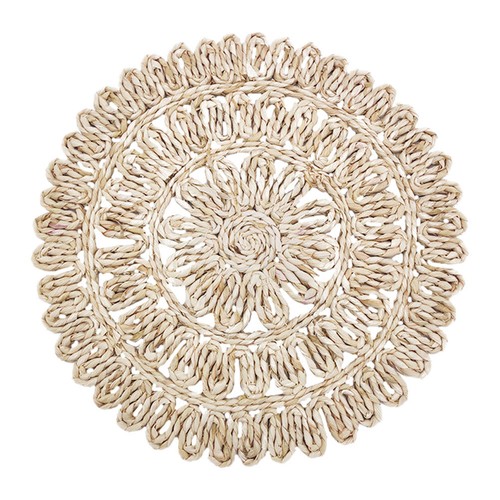Weave placemat corn husk round - weave,