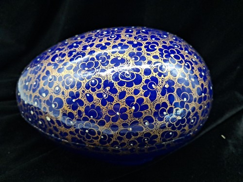 Paper mache trinket box egg - paper,