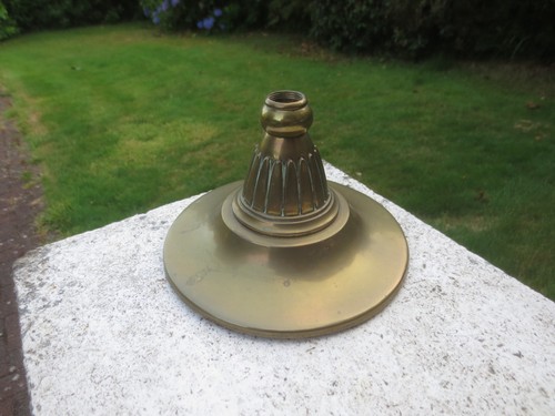 Antique brass oil lamp - lamp, base
