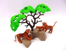 Playmobil Tiger Family Figures with tree and rocks | Zoo / Safari / Wild | 6645