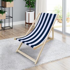 Populus Wood Sling Chair Blue